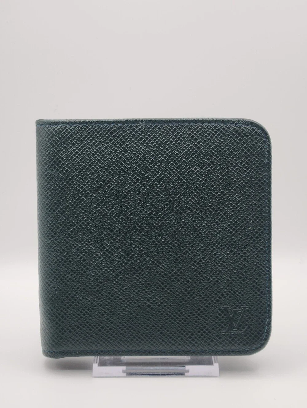 Louis Vuitton Compact Zip-around Bifold Wallet In Taiga Leather With Dustbag